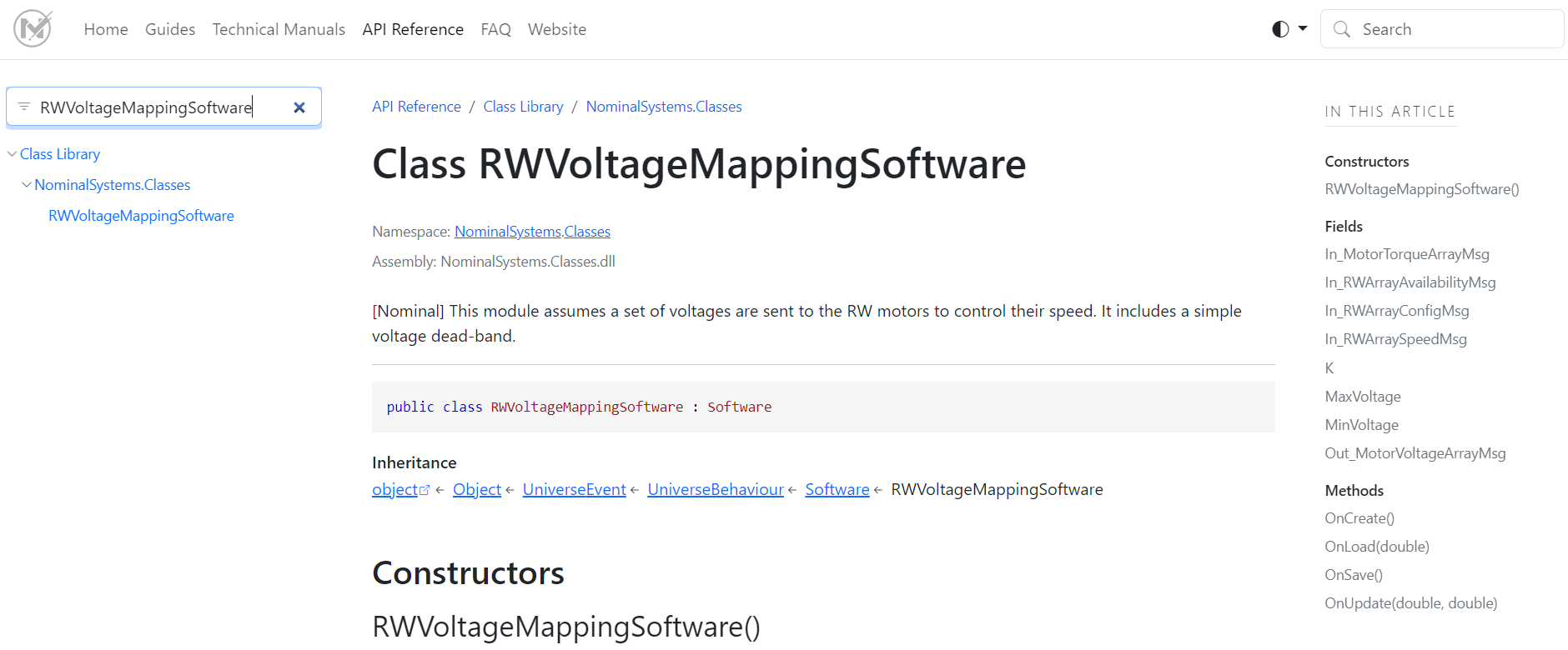 API Reference for RWVoltageMappingSoftware