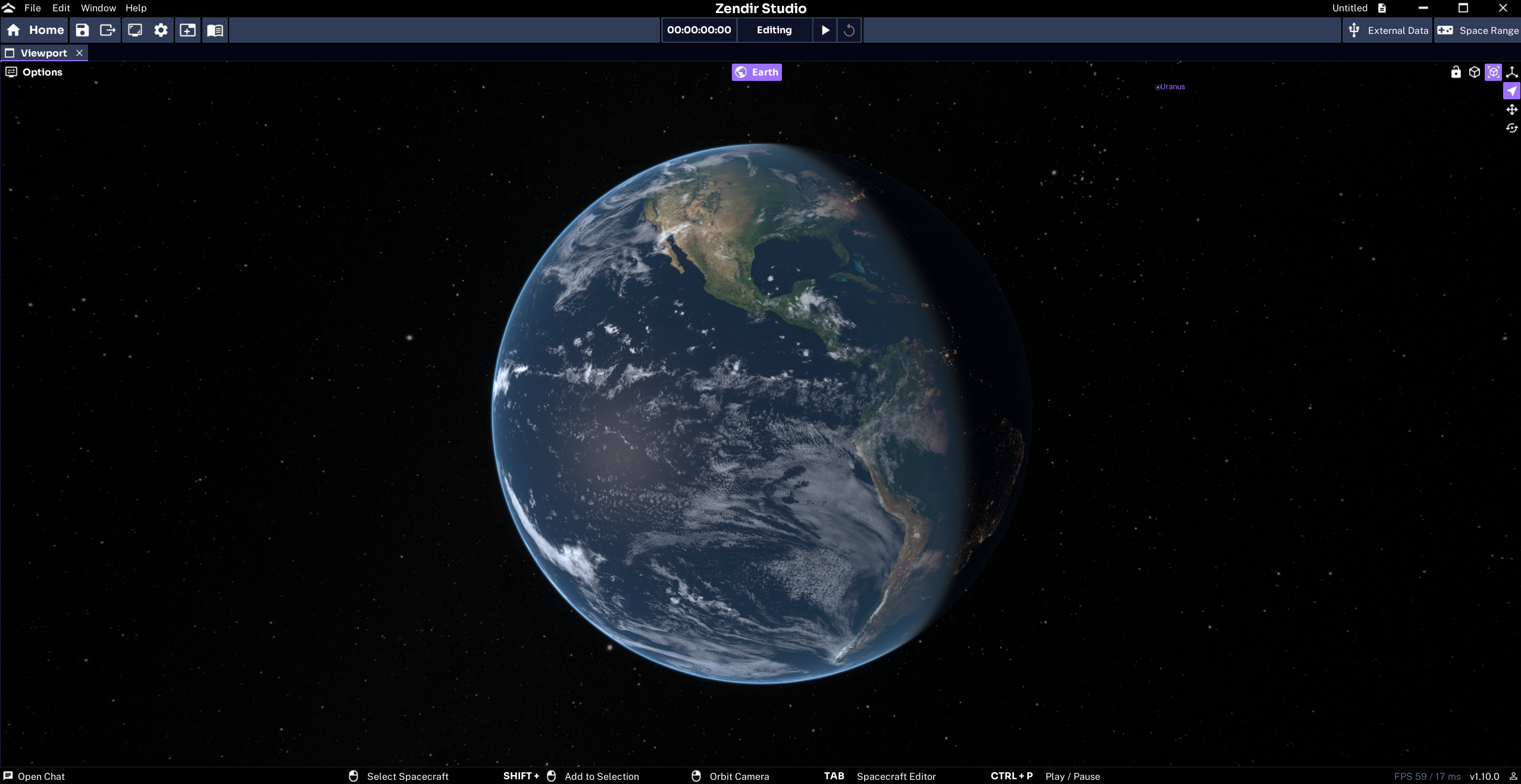 A viewport shown fullscreen
