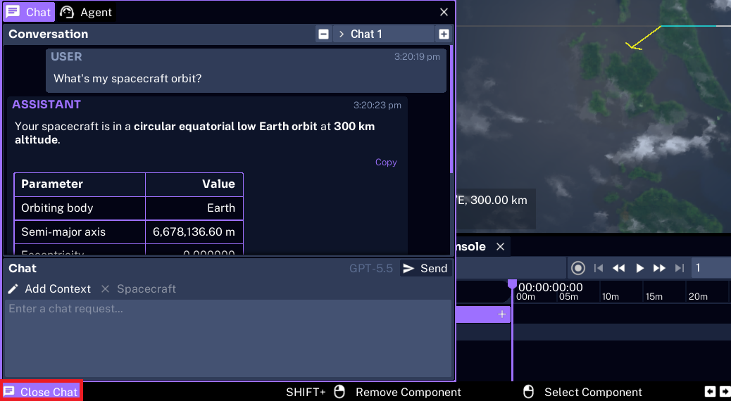 Chat overlay in Studio with the Agents mode switch