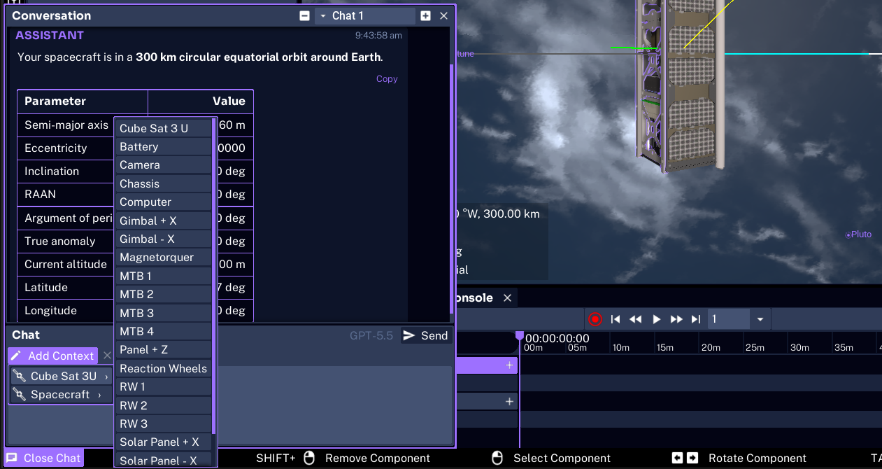 Context tags and component picker on the Conversation overlay