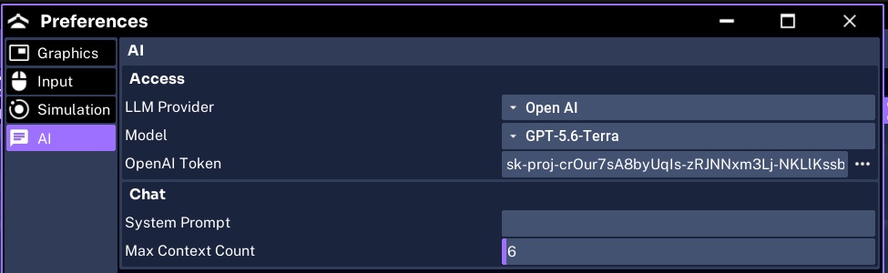 AI category in Studio Preferences