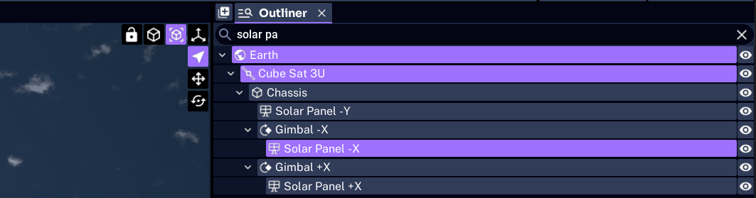 Searching the Outliner