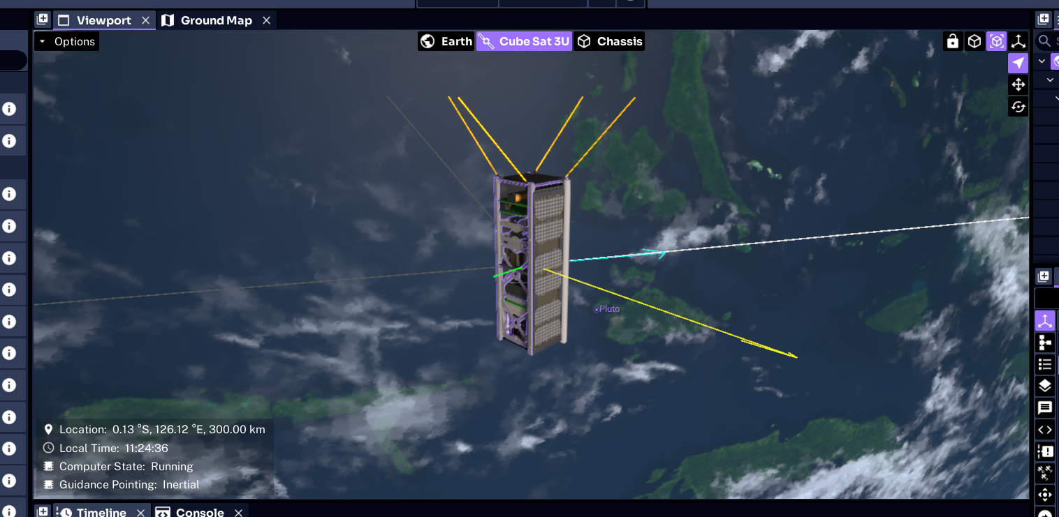 Viewport Panel targeting a spacecraft and its chassis